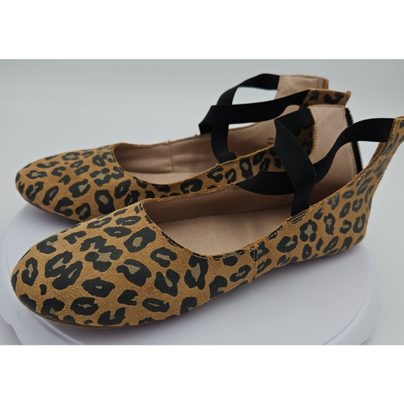 Monkey Feet Ankle Strap Ballet Flats 9M Cheetah Print Leather Balletcore EUC - Picture 13 of 16